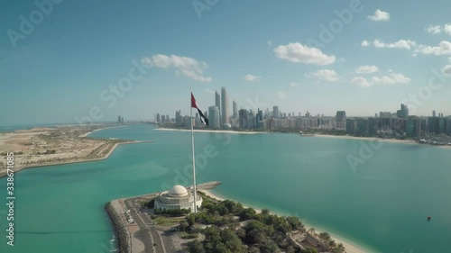 Abu Dhabi flag with aerial shooting