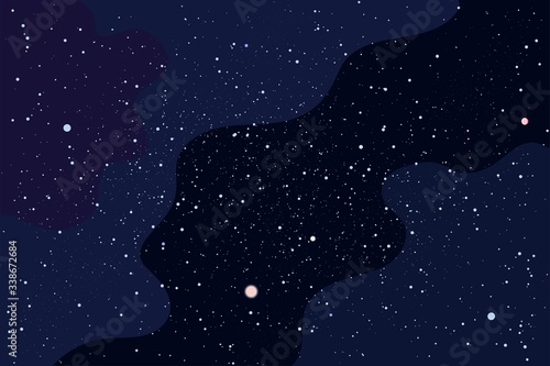 Space vector background with realistic stars, milky way, galaxy. Stock illustration for wallpaper, poster, banner.