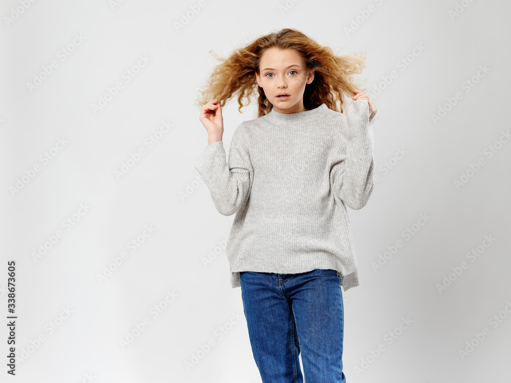cheerful woman lifestyle studio model cheerful woman lifestyle studio model
