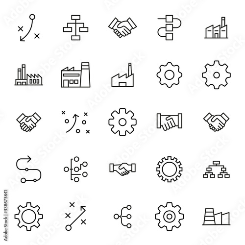 industry line icons set.