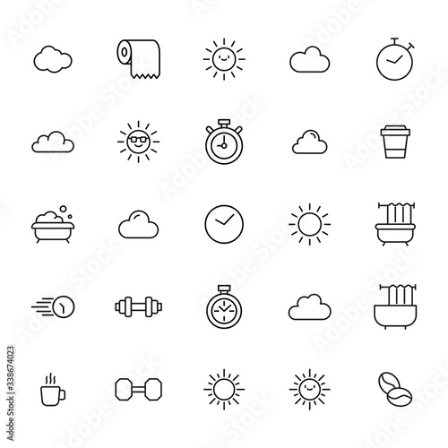 Icon set of morning.