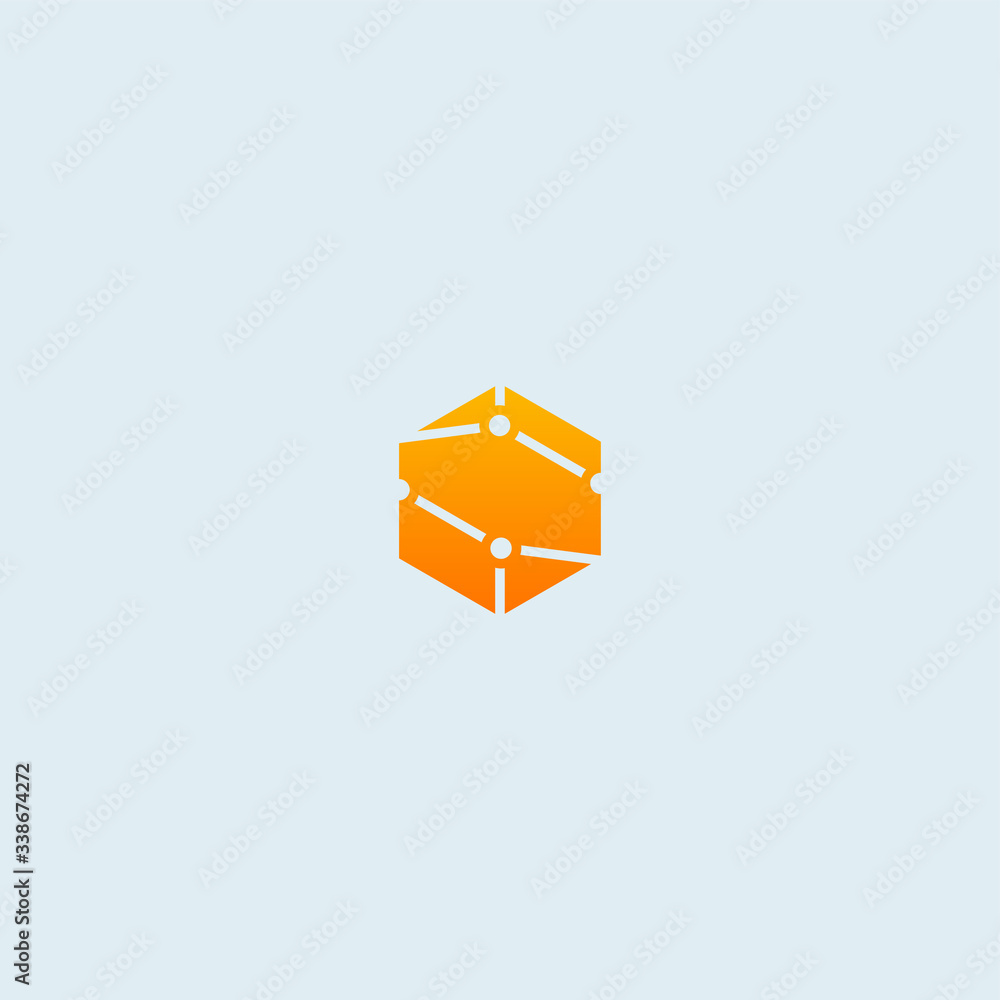 Cube tech logo icon design vector