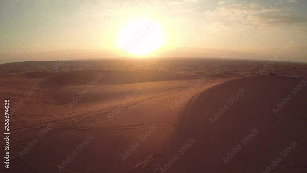 Abu Dhabi desert sand wave with sunset Abu Dhabi desert sand wave with sunset