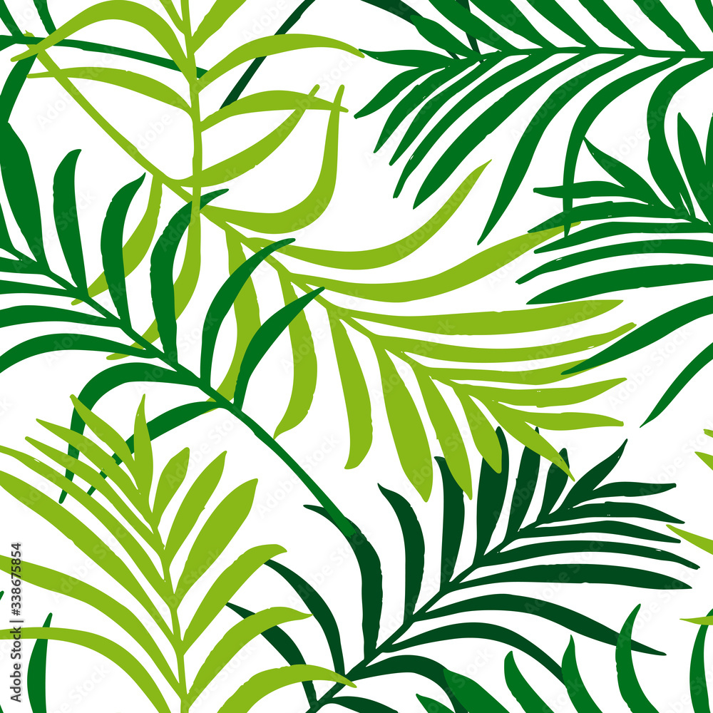 Seamless exotic pattern with tropical leaves . Vector illustration. Seamless exotic pattern with tropical leaves . Vector illustration.