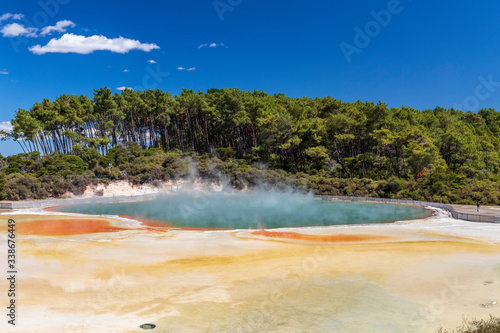 Wai o Tapu hot springs in New Zealand.