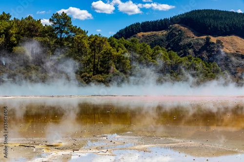 Wai o Tapu hot springs in New Zealand.