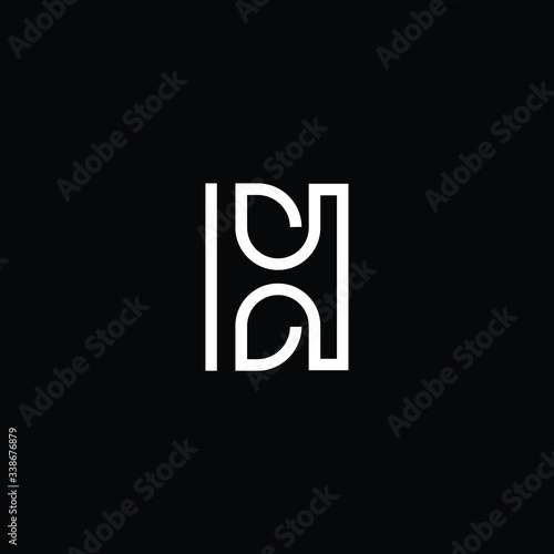 Minimal elegant monogram art logo. Outstanding professional trendy awesome artistic HB BH HE EH initial based Alphabet icon logo. Premium Business logo White color on black background