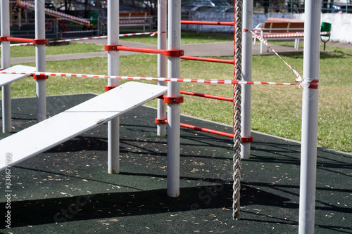 playground blocked with warning tape