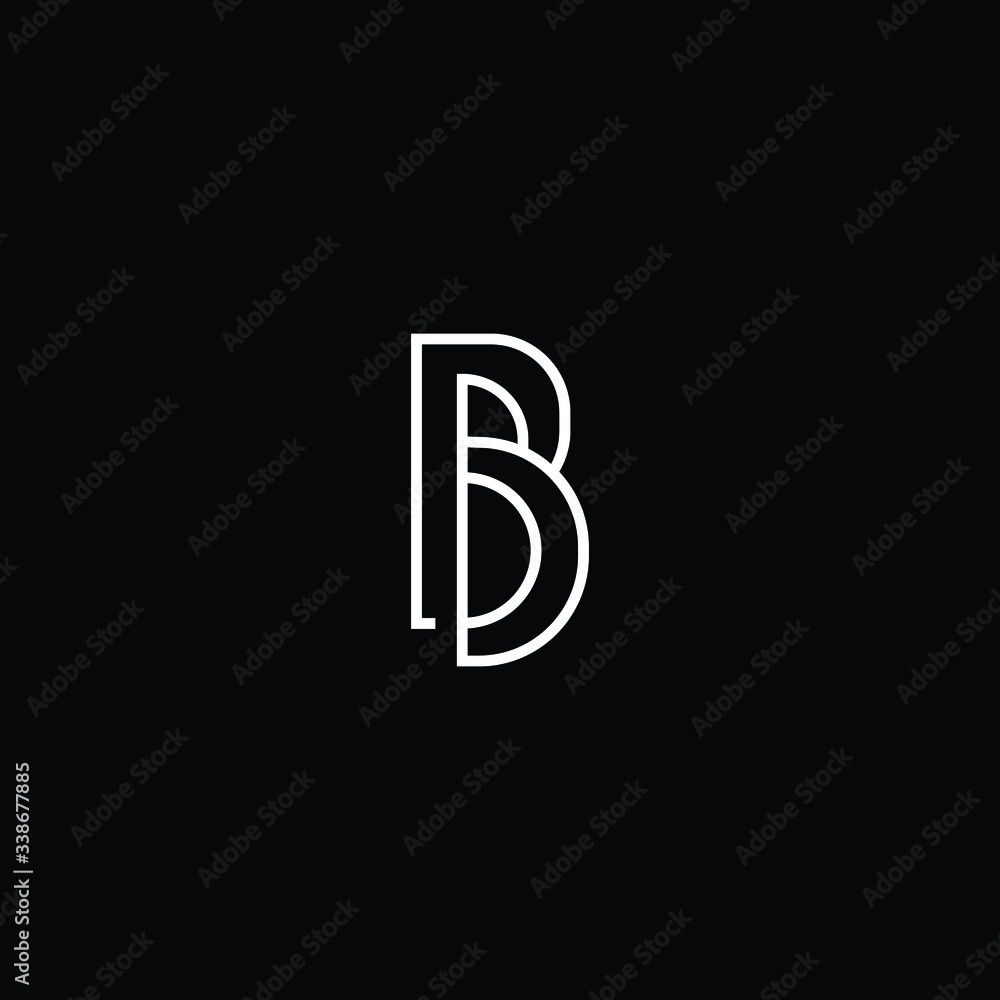 Minimal elegant monogram art logo. Outstanding professional trendy awesome artistic B BB BD DB initial based Alphabet icon logo. Premium Business logo White color on black background Minimal elegant monogram art logo. Outstanding professional trendy awesome artistic B BB BD DB initial based Alphabet icon logo. Premium Business logo White color on black background
