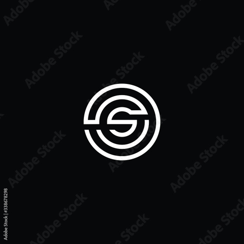 Minimal elegant monogram art logo. Outstanding professional trendy awesome artistic CS SC OS SO initial based Alphabet icon logo. Premium Business logo White color on black background