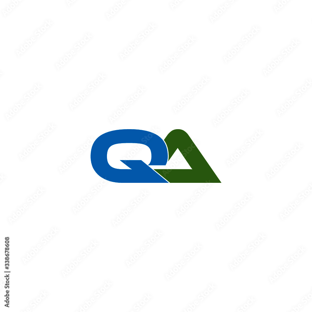 Fototapeta Initial Letter QA Logo Design isolated on white background