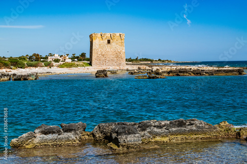Wallpaper Mural Saracen tower of San Vito. Polignano a mare. Puglia. Italy.	 Torontodigital.ca