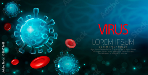 Vector background.Coronavirus 2019-nCoV spreading  Pandemic and  virus outbreaking.  Medical health  concept