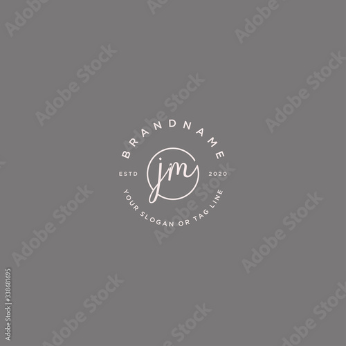 JM letter feminine Logo design vector