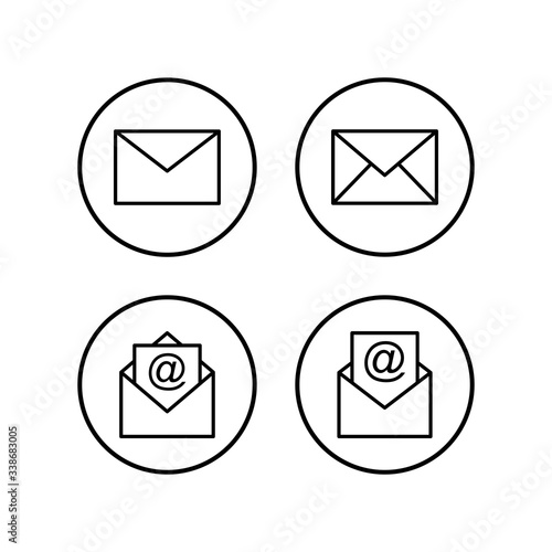 Mail icons set. E-mail icon. Envelope illustration. Message