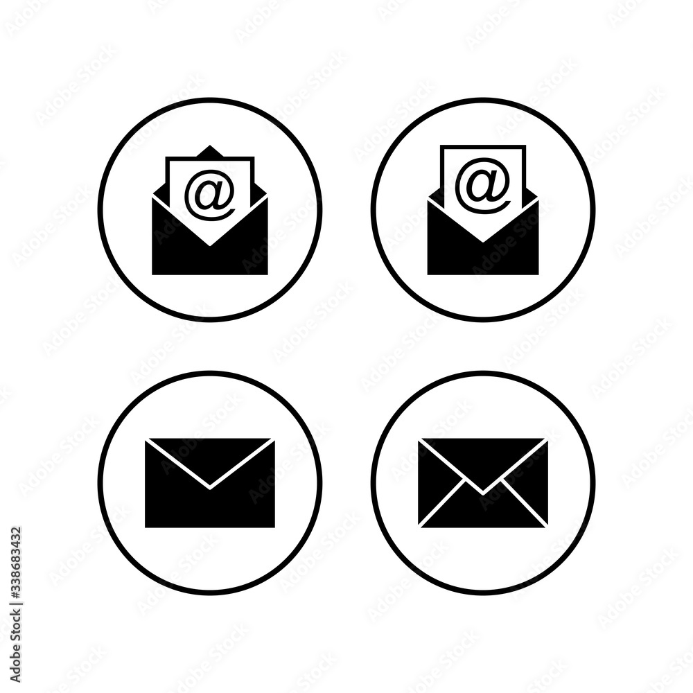 Mail icons set. E-mail icon. Envelope illustration. Message Mail icons set. E-mail icon. Envelope illustration. Message