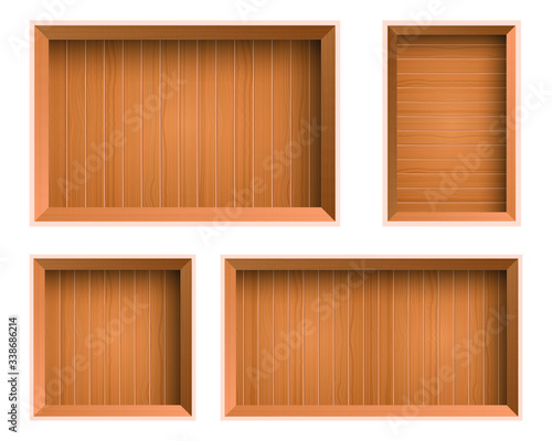 Fototapeta Naklejka Na Ścianę i Meble -  Wooden box top view vector design illustration isolated on white background
