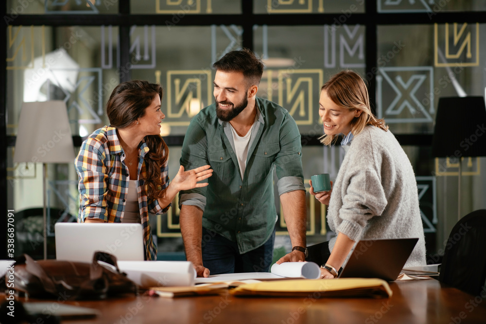 Successful teamwork. Business people in office. Successful teamwork. Business people in office.