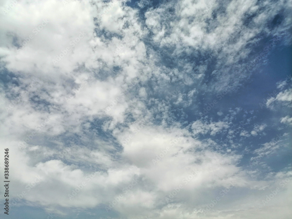white clouds on blue sky in summer