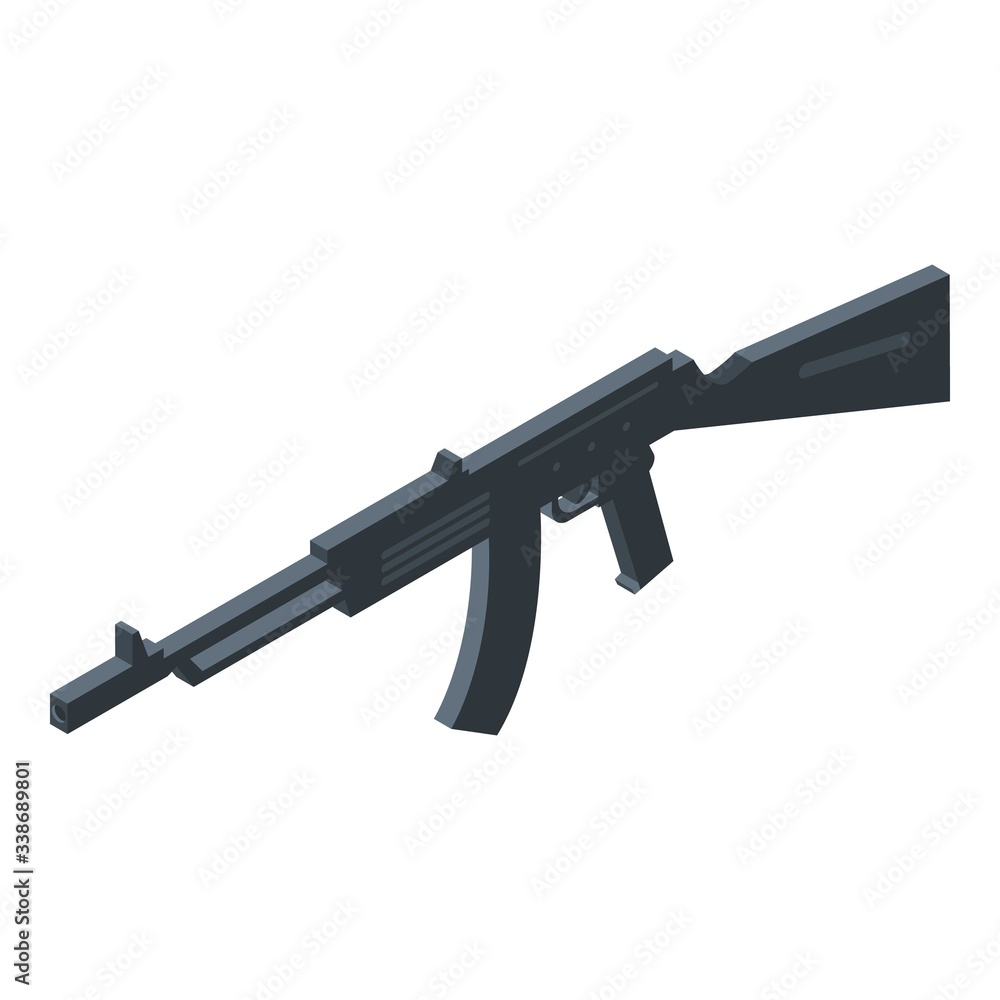 Rifle icon. Isometric of rifle vector icon for web design isolated on white background Rifle icon. Isometric of rifle vector icon for web design isolated on white background
