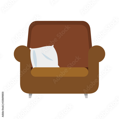 comfortable couch with cushion isolated icon vector illustration design