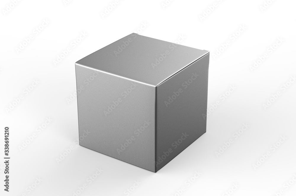 Blank white cube product packaging paper cardboard box. 3d render illustration. Blank white cube product packaging paper cardboard box. 3d render illustration.