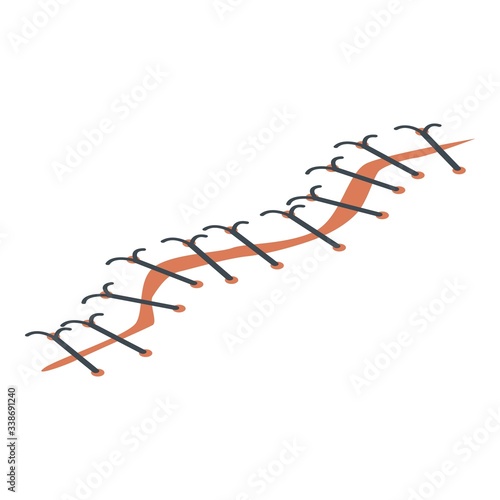 Incision suture icon. Isometric of incision suture vector icon for web design isolated on white background