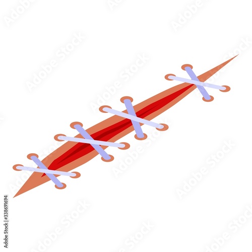 Surgeon suture icon. Isometric of surgeon suture vector icon for web design isolated on white background