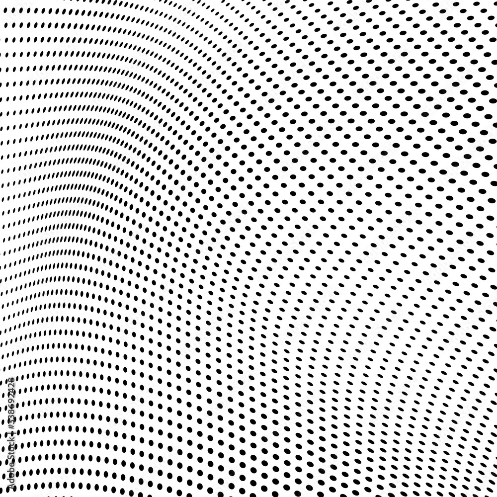Halftone texture is a monochrome wave. Abstract black and white background of dots Halftone texture is a monochrome wave. Abstract black and white background of dots