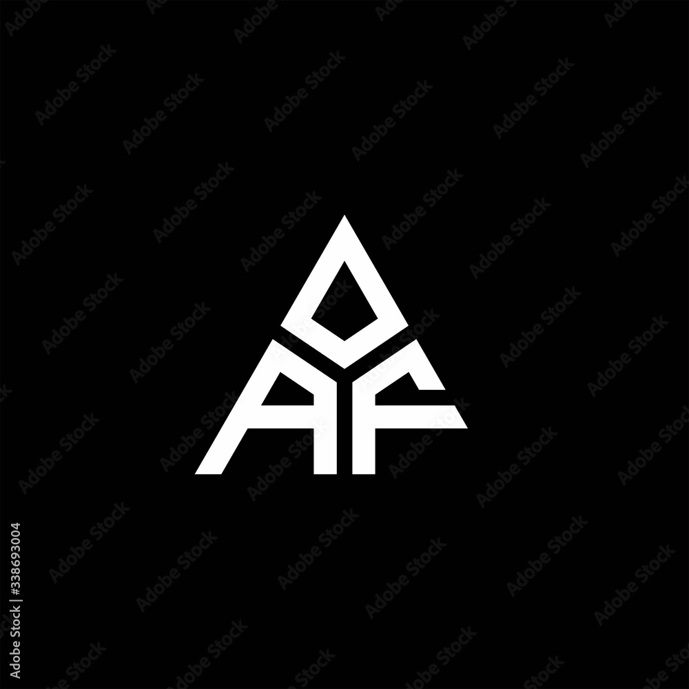 AF monogram logo with 3 pieces shape isolated on triangle AF monogram logo with 3 pieces shape isolated on triangle