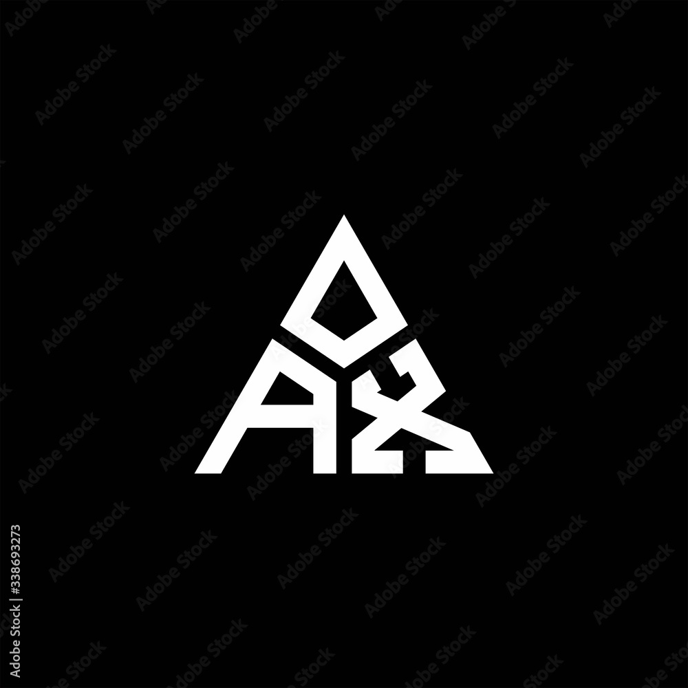 AX monogram logo with 3 pieces shape isolated on triangle AX monogram logo with 3 pieces shape isolated on triangle