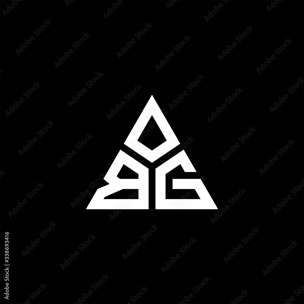 BG monogram logo with 3 pieces shape isolated on triangle BG monogram logo with 3 pieces shape isolated on triangle