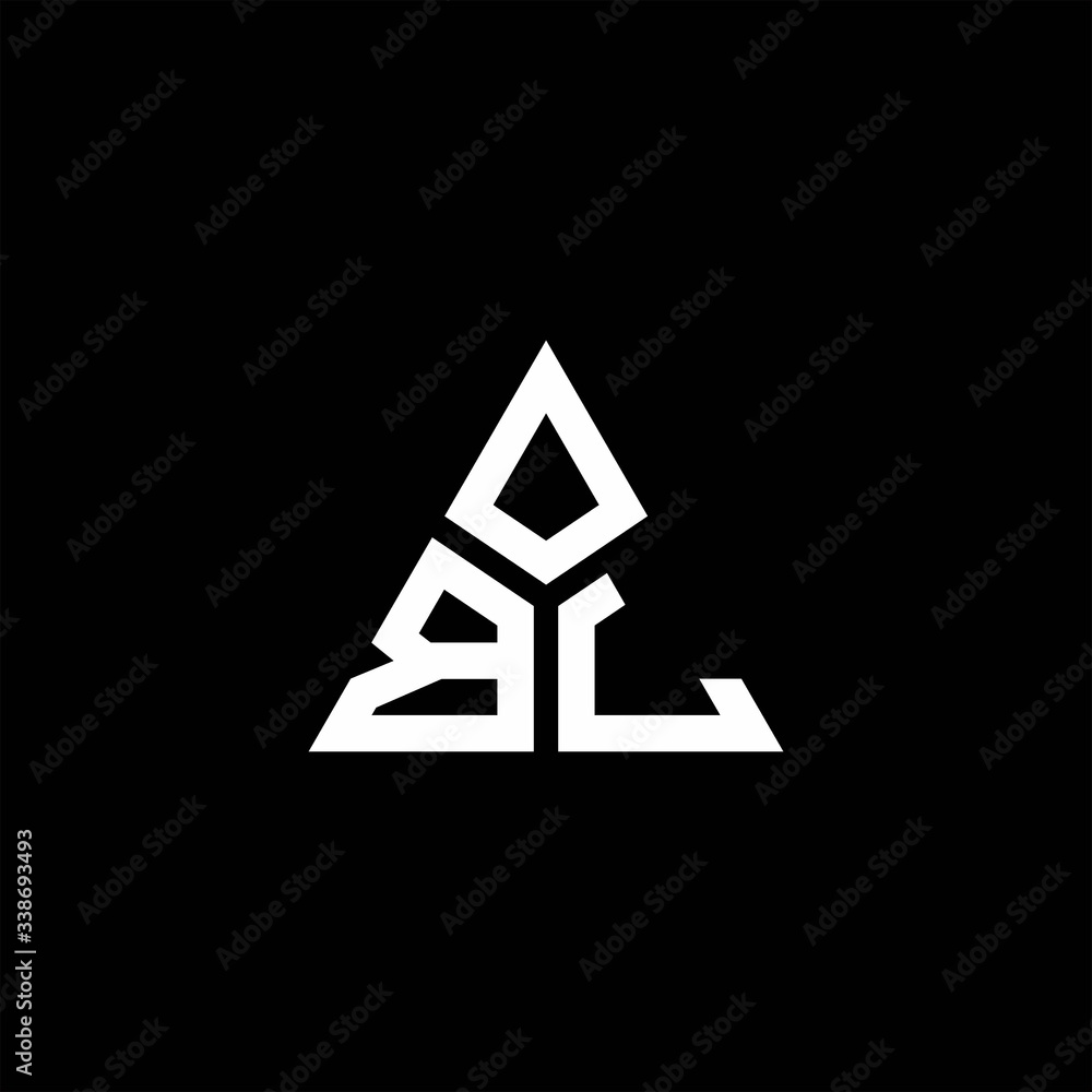 BL monogram logo with 3 pieces shape isolated on triangle BL monogram logo with 3 pieces shape isolated on triangle