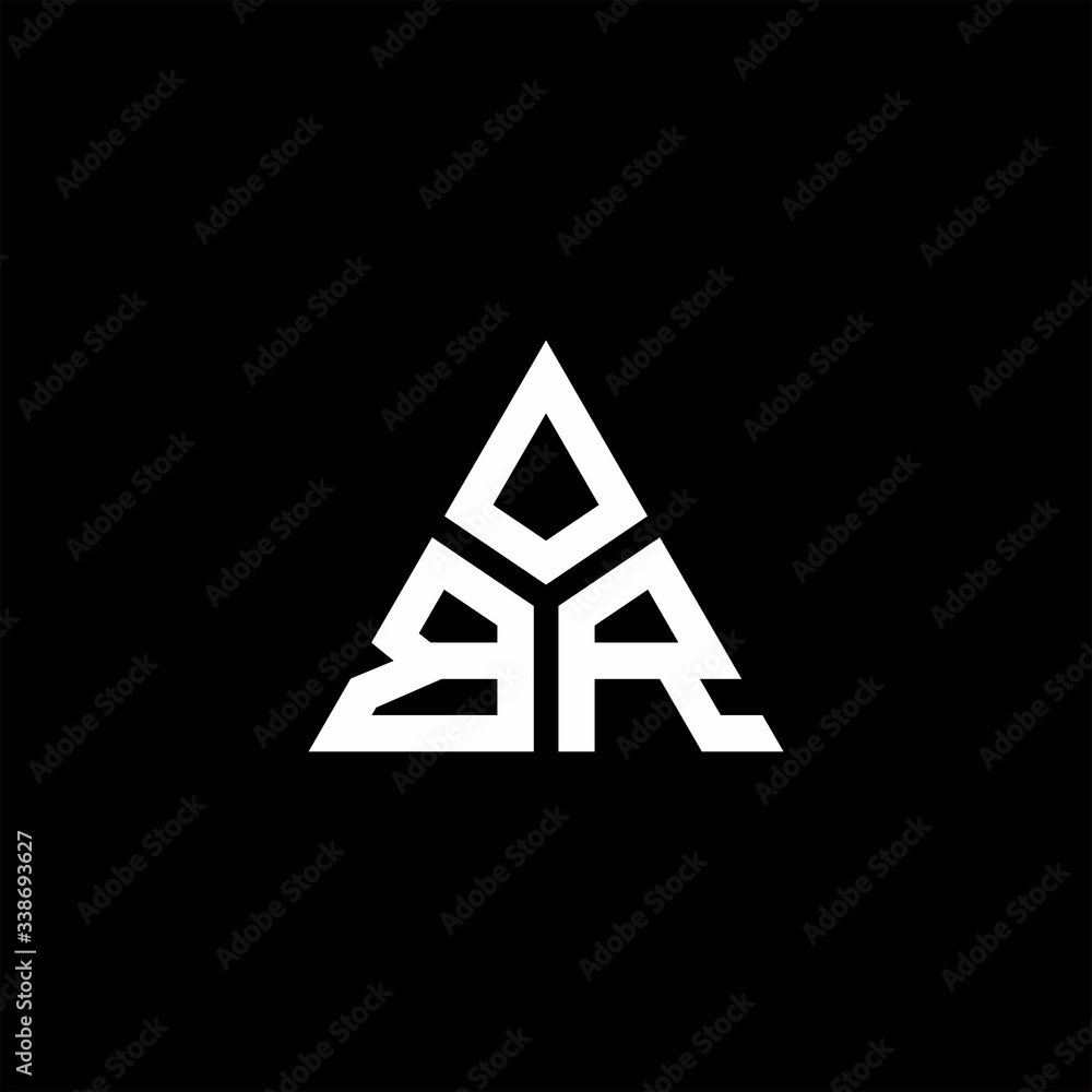 BR monogram logo with 3 pieces shape isolated on triangle BR monogram logo with 3 pieces shape isolated on triangle