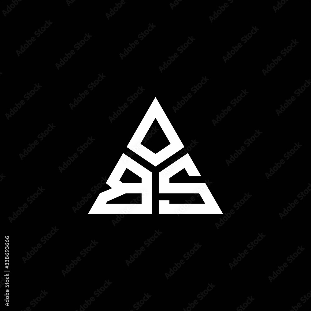 BS monogram logo with 3 pieces shape isolated on triangle BS monogram logo with 3 pieces shape isolated on triangle