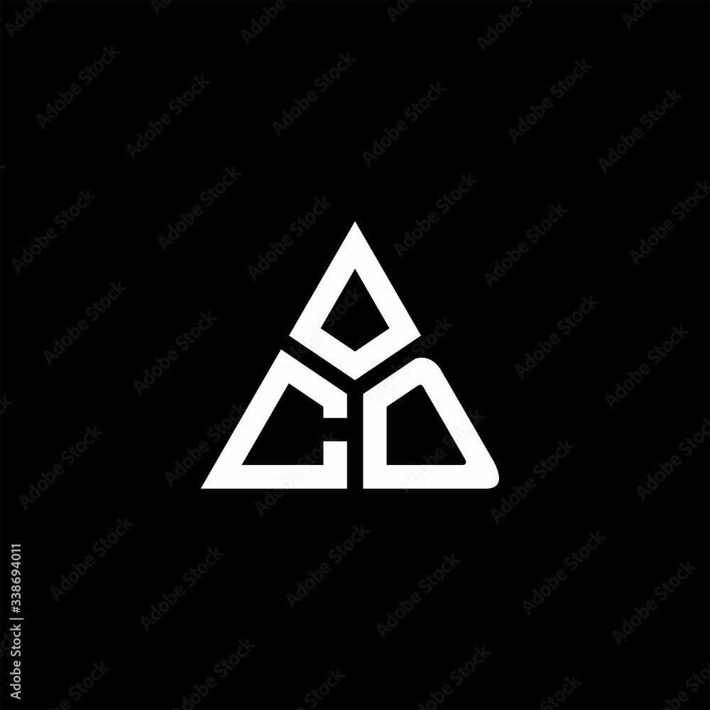 CD monogram logo with 3 pieces shape isolated on triangle CD monogram logo with 3 pieces shape isolated on triangle