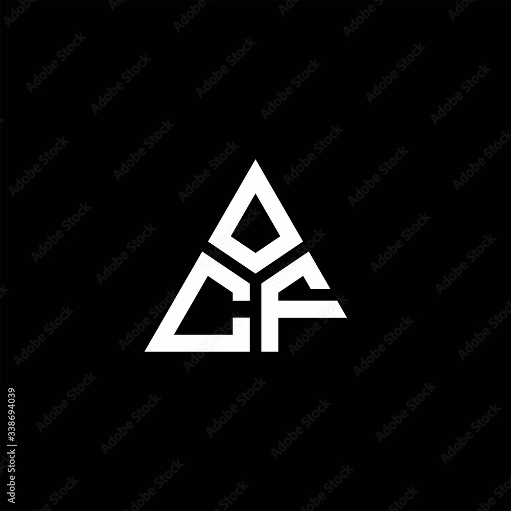 CF monogram logo with 3 pieces shape isolated on triangle CF monogram logo with 3 pieces shape isolated on triangle