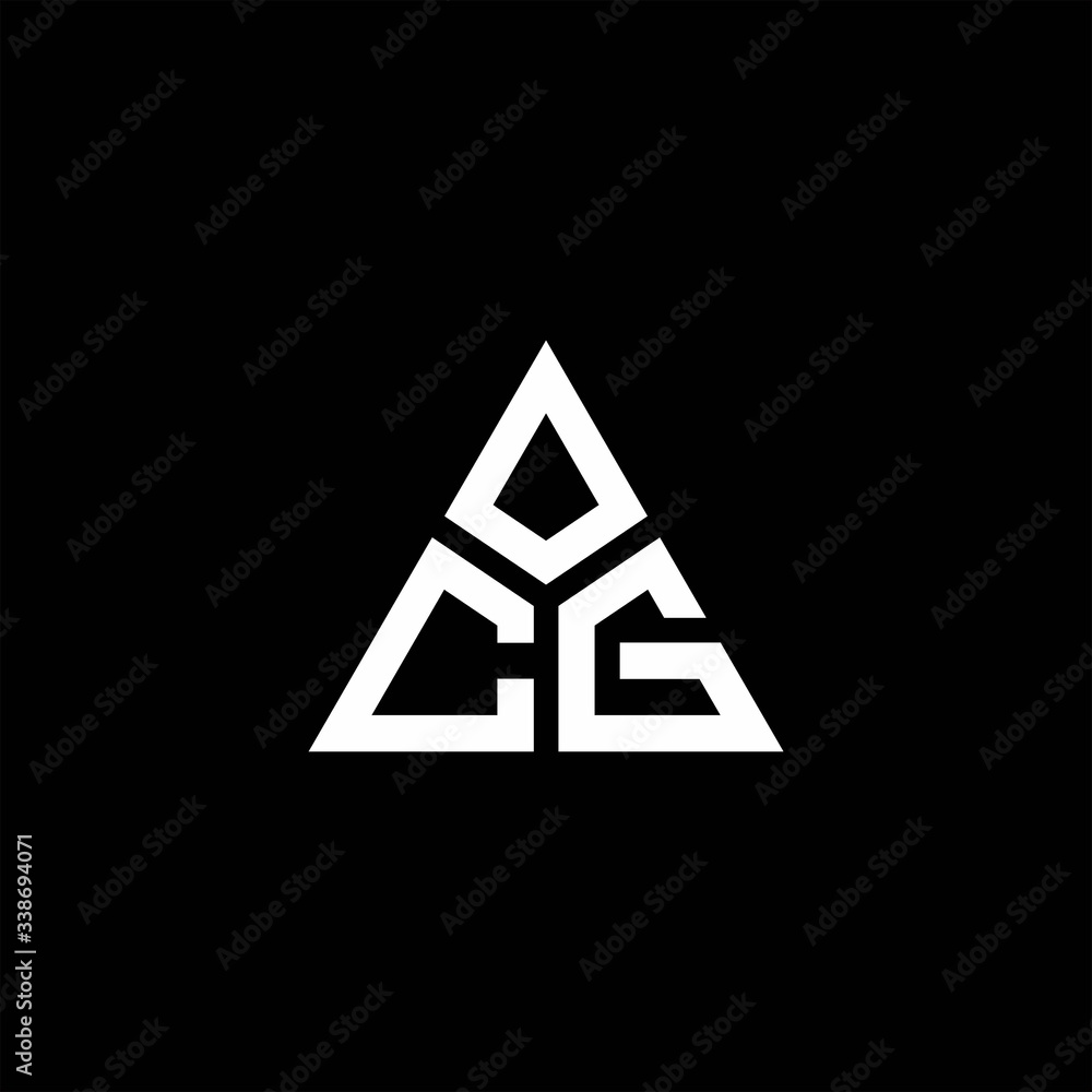 CG monogram logo with 3 pieces shape isolated on triangle CG monogram logo with 3 pieces shape isolated on triangle