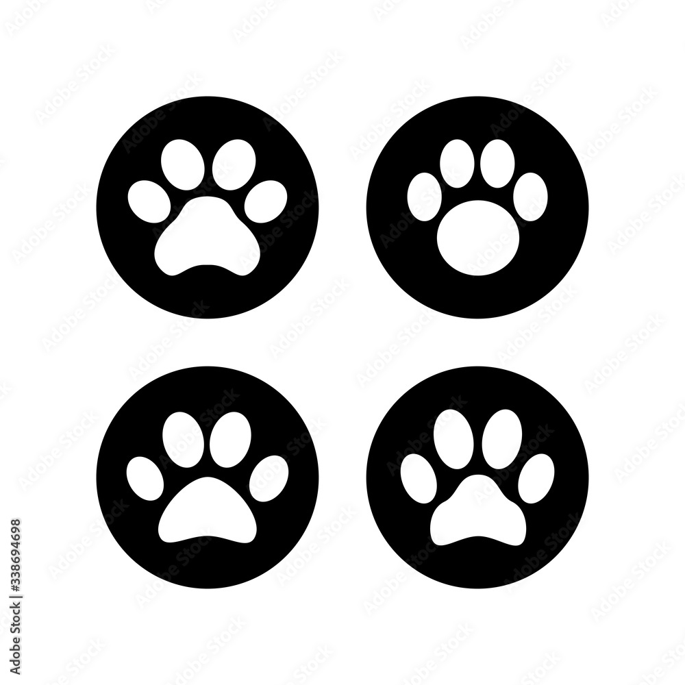 Paw icons set. Paw Print icon Paw icons set. Paw Print icon