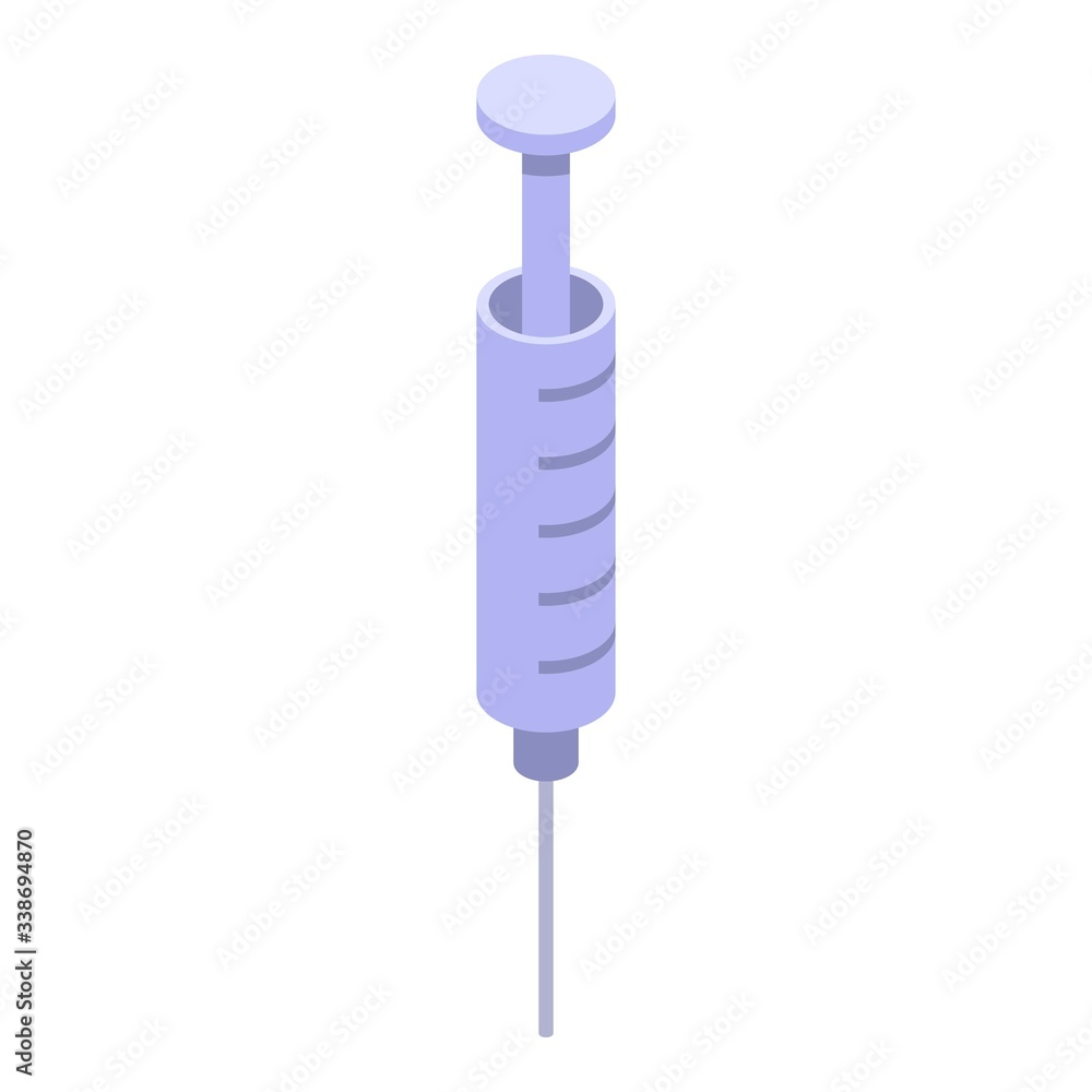 Syringe icon. Isometric of syringe vector icon for web design isolated on white background