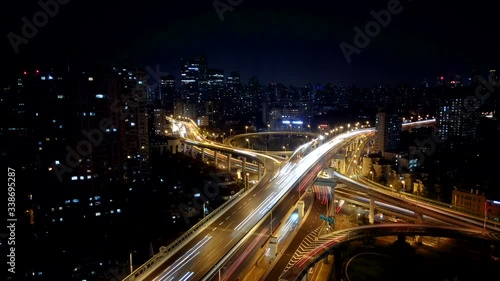Wallpaper Mural 上海高速道路_夜のタイムラプス Torontodigital.ca