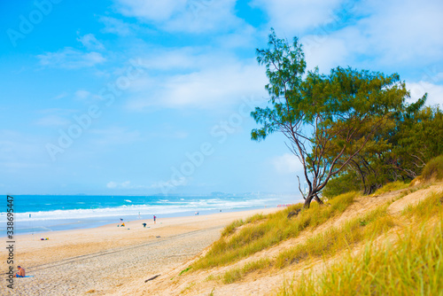 Ocean View of the beach of Gold Coast  Australia. Australia is a continent located in the south part of the earth.