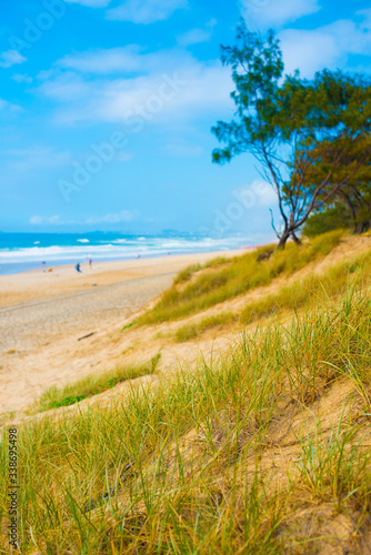 Ocean View of the beach of Gold Coast, Australia. Australia is a continent located in the south part of the earth.