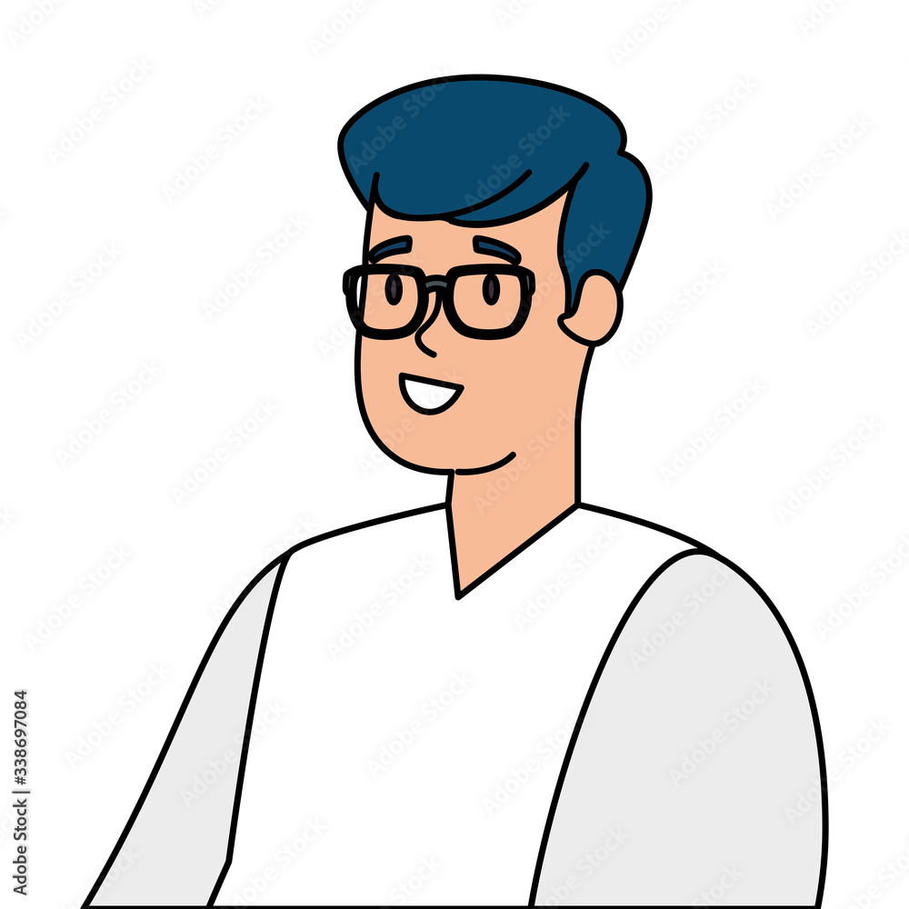 young man with eyeglasses isolated icon vector illustration design young man with eyeglasses isolated icon vector illustration design