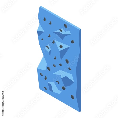 Rock wall climbing icon. Isometric of rock wall climbing vector icon for web design isolated on white background