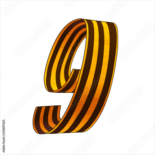 May 9. Happy Victory Day. Saint George ribbon. Greeting card, poster, banner, vector illustration