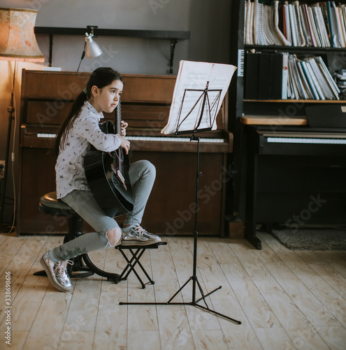 Cute little girl practicing...