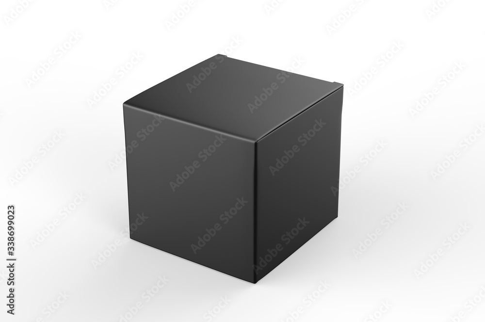 Blank white cube product packaging paper cardboard box. 3d render illustration. Blank white cube product packaging paper cardboard box. 3d render illustration.