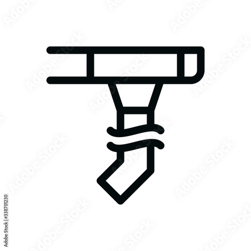 Roof gutter drain isolated icon, drainage system outline vector icon