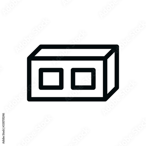 Hollow brick isolated vector icon, hollow block linear icon